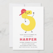 Moderne Niedliche Kinder 5. Geburtstag Einladung (Vorderseite)