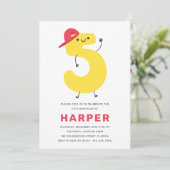 Moderne Niedliche Kinder 5. Geburtstag Einladung (Stehend Vorderseite)