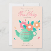 Moderne Niedliche Kinder Blumenkohl Tee Party Gebu Einladung (Vorderseite)