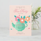 Moderne Niedliche Kinder Blumenkohl Tee Party Gebu Einladung (Stehend Vorderseite)