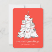 Moderne Niedliche Kitten Katzen Weihnachtsbaum Feiertagskarte (Vorderseite)