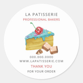 Moderne Niedliche Konditorei Box Siegel Runder Aufkleber
