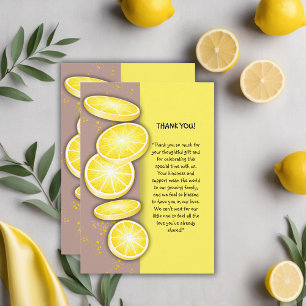 Moderne Niedliche Lemon Slice Sprinkle Babydusche Dankeskarte