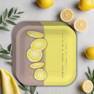 Moderne Niedliche Lemon Slice Sprinkle Babydusche Pappteller