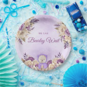 Moderne Niedliche Lila Boho Teddy Bear Baby Dusche Pappteller (Party)