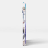 Moderne niedliche Lila Ehepaare geben 3 Fotos an. iPhone Hülle (Linke Seite)