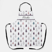 Moderne Niedliche Lila Weihnachtsbäume Personalisi Schürze (Vorderseite)
