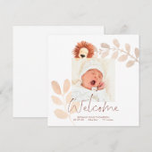 Moderne Niedliche Lion Baby Foto Geburtserklärung (Vorne/Hinten)