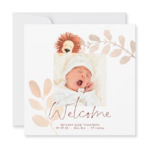 Moderne Niedliche Lion Baby Foto Geburtserklärung