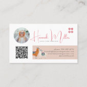 Moderne Niedliche Llamas | Foto QR-Code Visitenkarte (Rückseite)