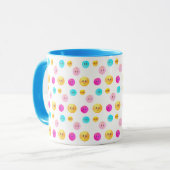 Moderne Niedliche, mehrfarbige Happy Faces Tasse (Vorderseite Links)