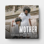 Moderne Niedliche MOTHER Definition & Foto Fotoplatte (Vorderseite)