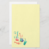 Moderne niedliche Musikinstrumente Briefpapier (Vorne/Hinten)