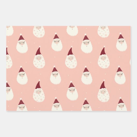Moderne niedliche Muster santa l snowman and tree Geschenkpapier Set (Vorderseite 3)