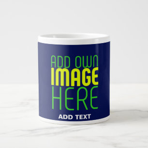 MODERNE, NIEDLICHE NAVEN-BLUE-BILD-TEMPLATE Jumbo-Tasse