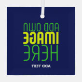 MODERNE, NIEDLICHE NAVEN-BLUE-BILD-TEMPLATE ORNAMENT AUS GLAS (Rückseite)