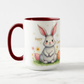 Moderne niedliche Ostern Hasen und Eier Sammlung Tasse (Links)