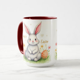 Moderne niedliche Ostern Hasen und Eier Sammlung Tasse