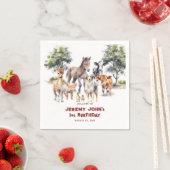 Moderne Niedliche Party-Landtiere willkommen Serviette (Beispiel)