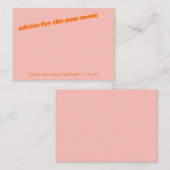 Moderne Niedliche Pastel Pink Orange Babydusche Bü Hinweiskarte (Vorne/Hinten)