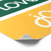 Moderne Niedliche Peace Liebe Freuen Sie sich auf Poster (Ecke)