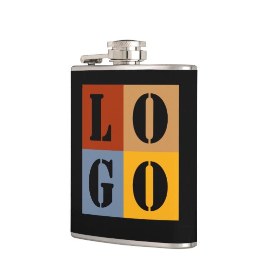 Moderne Niedliche Personalisierte Geschenke Schwar Flachmann (Links)