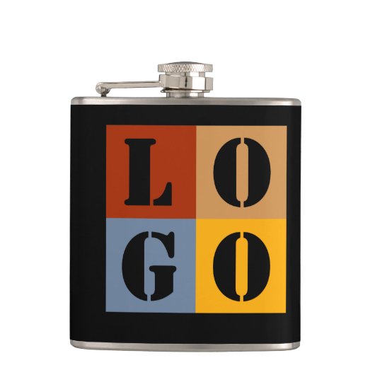 Moderne Niedliche Personalisierte Geschenke Schwar Flachmann (Vorderseite)