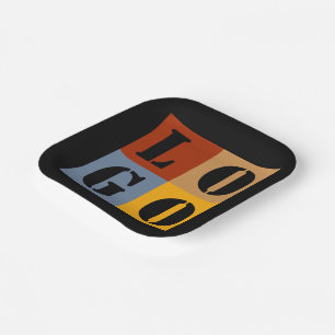 Moderne Niedliche Personalisierte Geschenke Schwar Pappteller