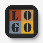 Moderne Niedliche Personalisierte Geschenke Schwar Pappteller (Vorderseite)