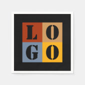 Moderne Niedliche Personalisierte Geschenke Schwar Serviette (Vorderseite)