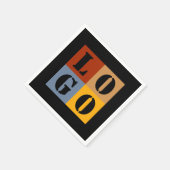 Moderne Niedliche Personalisierte Geschenke Schwar Serviette (Ecke)