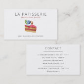 Moderne Niedliche Pink Cheesecake Bäckerei Kondito Visitenkarte (Vorne/Hinten)