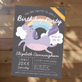 Moderne Niedliche Rainbow Unicorn Virtual Birthday Einladung
