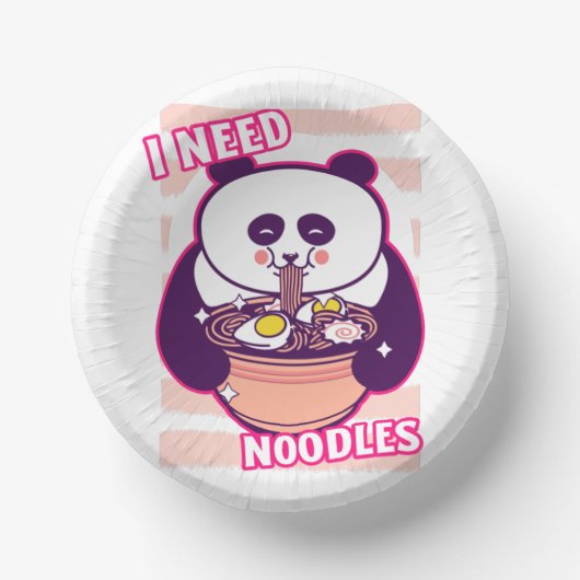 Moderne, niedliche Rautennudeln Panda-Bär Pappteller (Vorderseite)