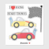 Moderne Niedliche Rennwagen Speedway Minimalistisc Aufkleber (Blatt)