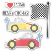Moderne Niedliche Rennwagen Speedway Minimalistisc Aufkleber (Vorderseite)