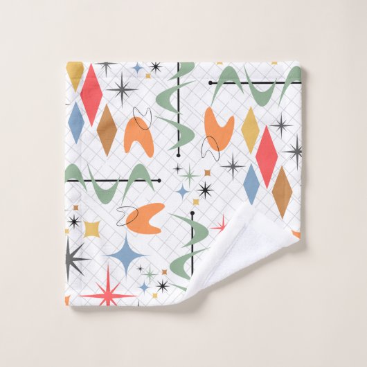 Moderne niedliche Retro-atomare Sternexplosionen i Badhandtuch Set (Waschlappen)