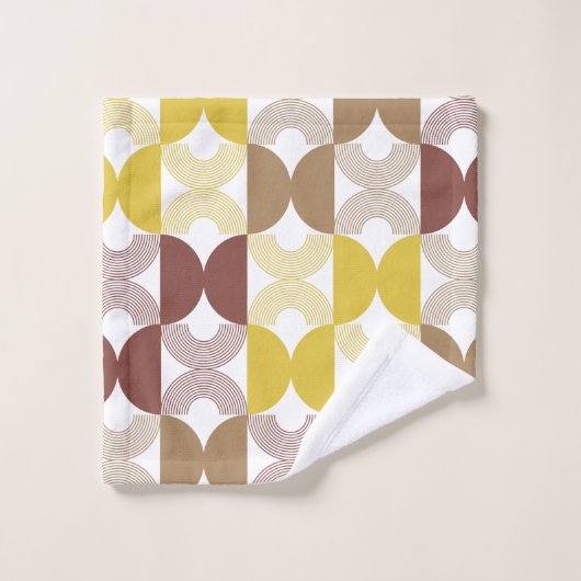 Moderne niedliche Retromuster Arch Line Kunst Badhandtuch Set (Waschlappen)