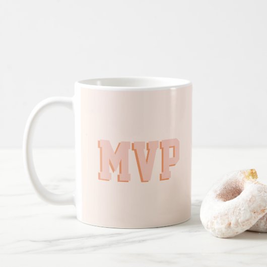 Moderne Niedliche Schattendruckmonogramm-Initialen Kaffeetasse (Mit Donut)