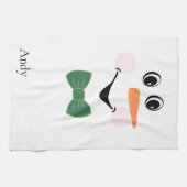 Moderne Niedliche Schneemann-Schürze-Bug-Krawatte Geschirrtuch (Horizontal)