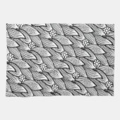 Moderne Niedliche Schwarz-Weiß-Hippie Daisy Geschirrtuch (Horizontal)
