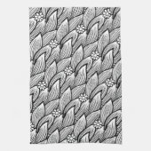 Moderne Niedliche Schwarz-Weiß-Hippie Daisy Geschirrtuch (Vertikal)