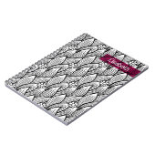 Moderne Niedliche Schwarz-Weiß-Hippie Daisy Notizblock (Linke Seite)