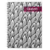 Moderne Niedliche Schwarz-Weiß-Hippie Daisy Notizblock (Vorderseite)