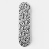 Moderne Niedliche Schwarz-Weiß-Hippie Daisy Skateboard (Vorderseite)