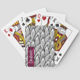 Moderne Niedliche Schwarz-Weiß-Hippie Daisy Spielkarten