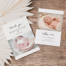 Moderne Niedliche Script Baby Birth Ankündigung