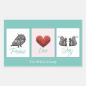 Moderne niedliche skandinavische Liebe Weihnachten Rechteckiger Aufkleber (Vorderseite)