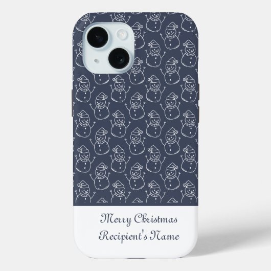 Moderne Niedliche Snowman Custom Frohe Weihnachtsg Case-Mate iPhone Hülle (Rückseite)