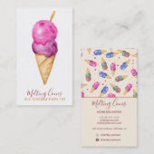 Moderne niedliche Sommereisstube mit Wasserfarbe Visitenkarte (Vorne/Hinten)